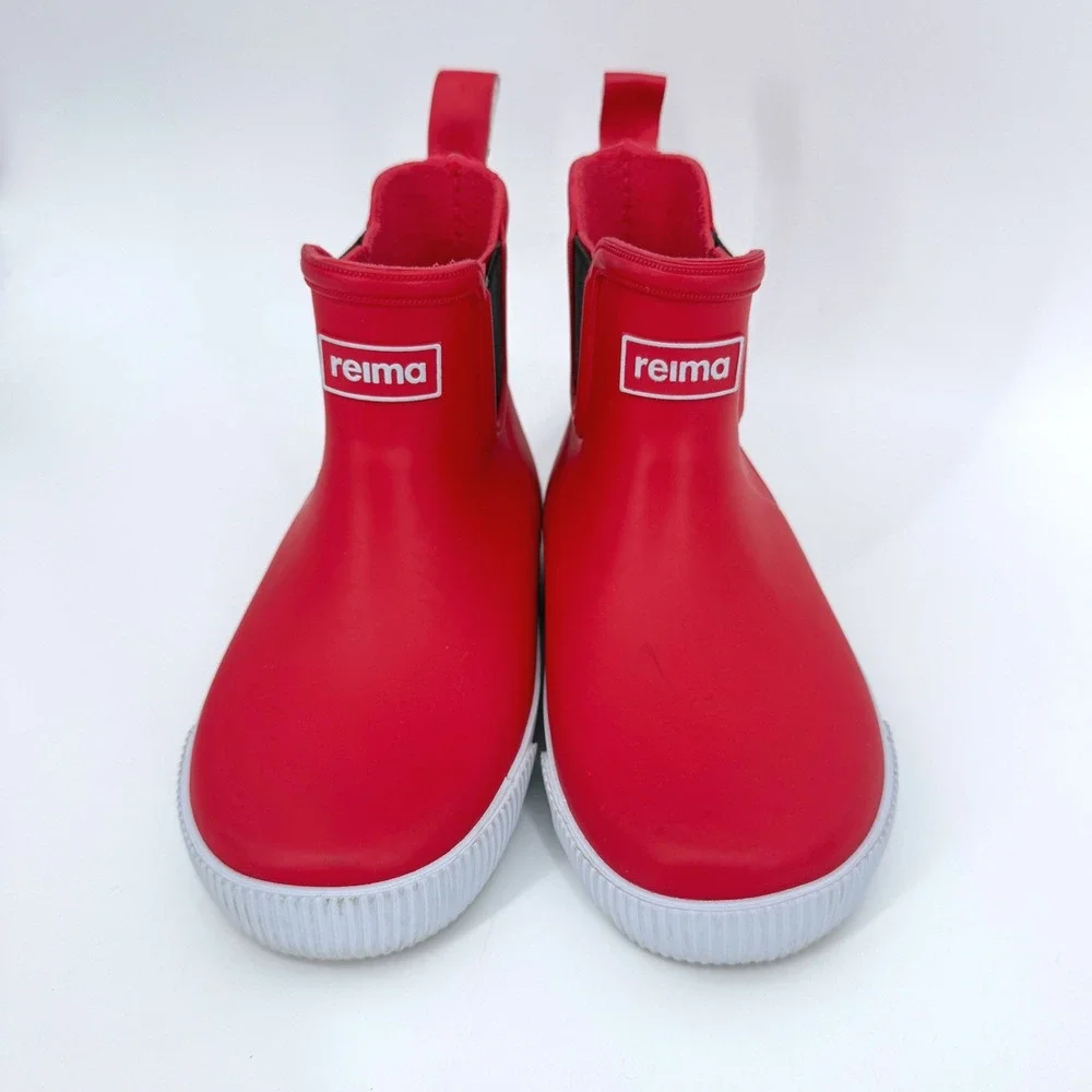 Reima Kid's Red Ankles Rubber Rain Boots Waterproof Sz 11.5